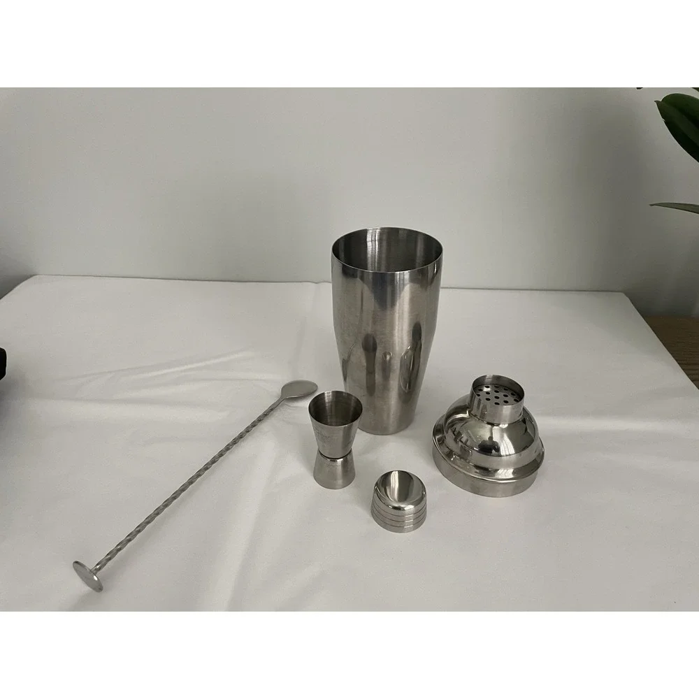 World Class Stainless Steel Bartender Kit Cocktail Shaker Jigger Spoon with Bag